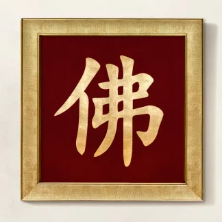 tranh chữ Phật hán tự sơn mài phòng thờ 1
