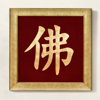 tranh chữ Phật hán tự sơn mài phòng thờ 1