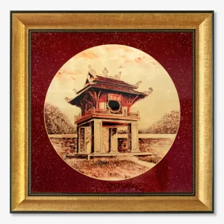 Tranh Khuê Văn Các - Sơn mài dát vàng