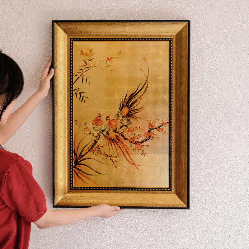 tranh gà kim kê quà tặng khai trương