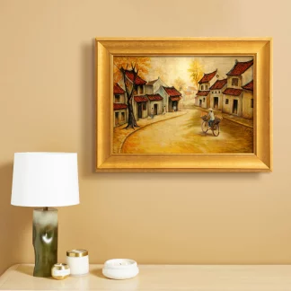 tranh phố cổ hà nội sơn mài
