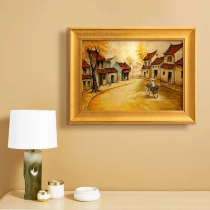 tranh phố cổ hà nội sơn mài