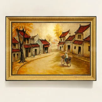 tranh phố cổ hà nội sơn mài tặng sếp 1