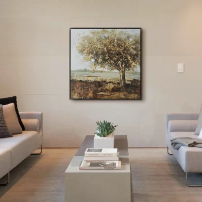 tranh phong cảnh cây bên hồ 4