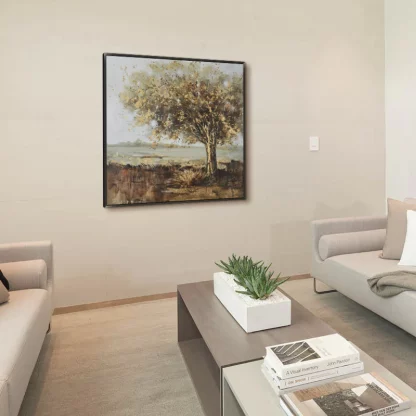 tranh phong cảnh cây bên hồ 5