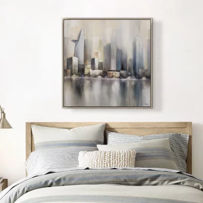 Sài Gòn - Tranh sơn dầu phong ảnh hiên đại thành phố 100x100 - Ảnh 5