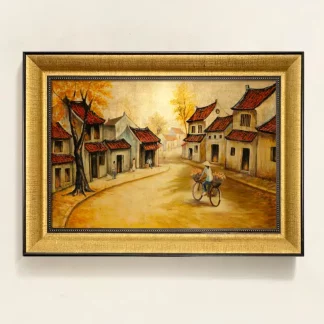 tranh sơn mài phố cổ hà nội