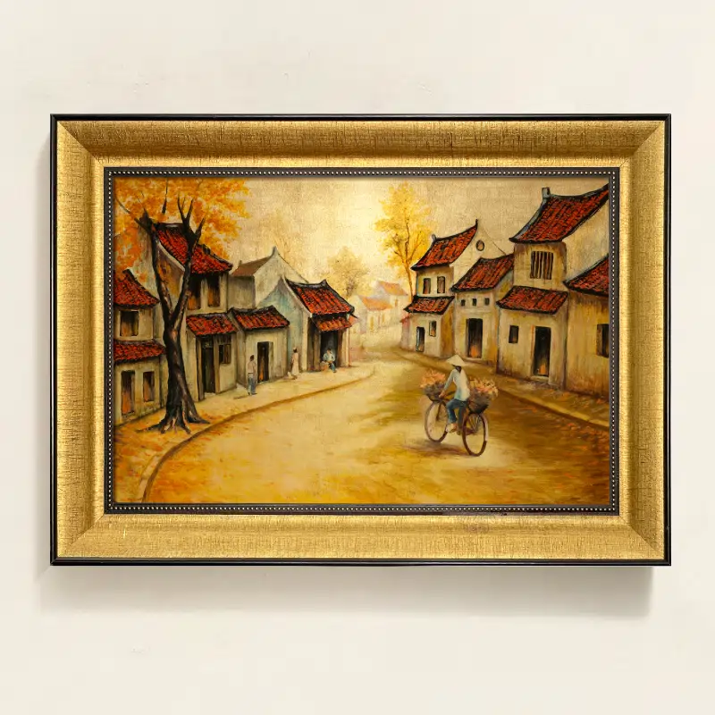 tranh sơn mài phố cổ hà nội