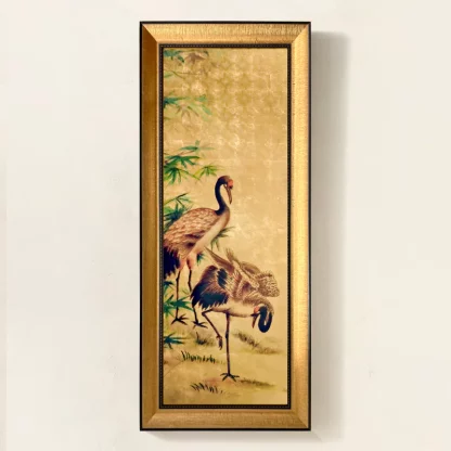 tranh trúc hạc bách niên 45x120 sơn mài 2