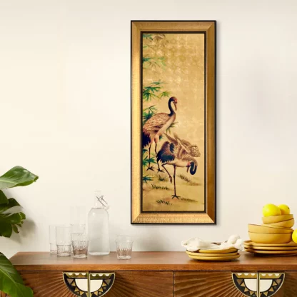 tranh trúc hạc bách niên mừng thọ sơn mài 1