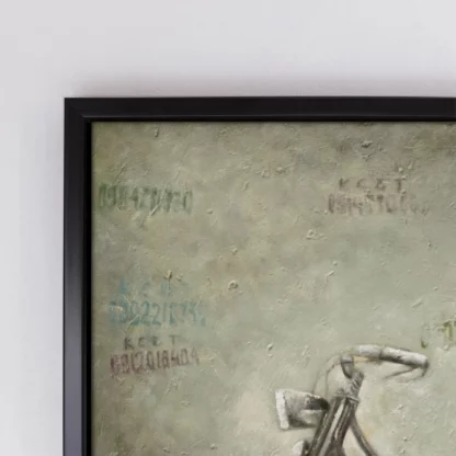tranh xe lambretta sơn dầu khung composite