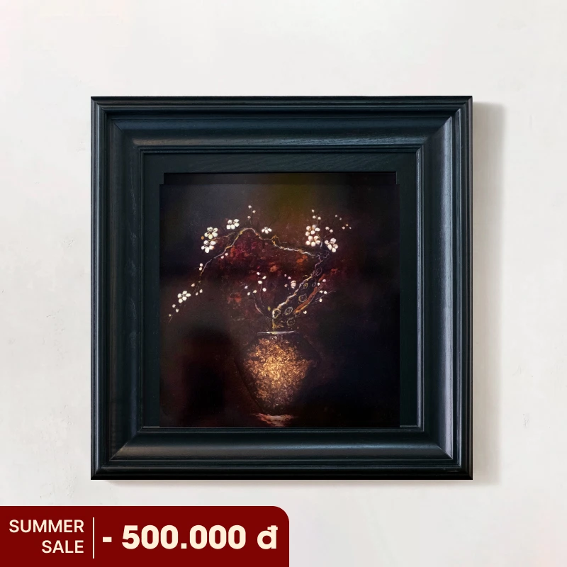 Cành hoa đào trắng 30x30