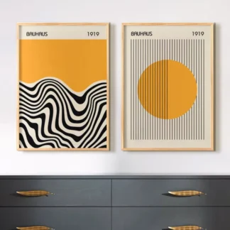 Black Yellow - Bộ 2 Tranh Bauhaus