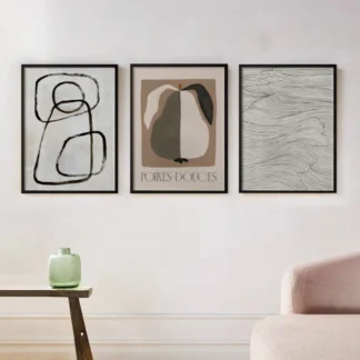 Neutrl Style - Bộ 3 tranh khung kính đơn giản