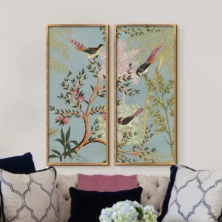 Pink birds set - Bộ 2 tranh Indochine