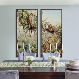 Tiger set - Bộ 2 tranh phòng khách indochine