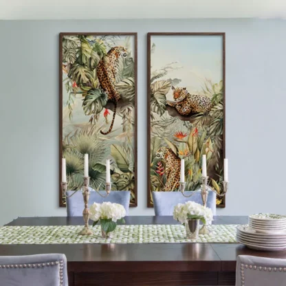 Tiger set - Bộ 2 tranh phòng khách indochine