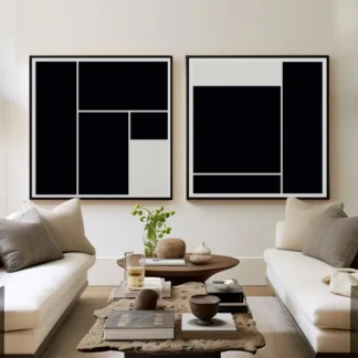 Black Squares - Tranh trang trí phòng khách canvas