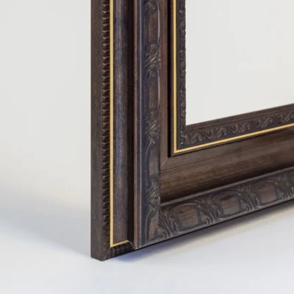 phào khung tranh vic nâu viền nâu bản 8.5cm góc