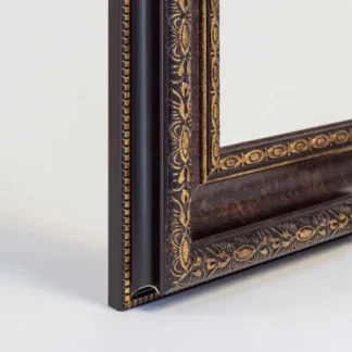 phào khung tranh vic nâu viền vàng bản 8.5cm góc