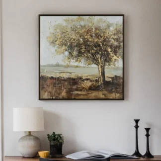 Rừng vàng giữa đồi - Tranh canvas phong cảnh treo phòng khách đẹp