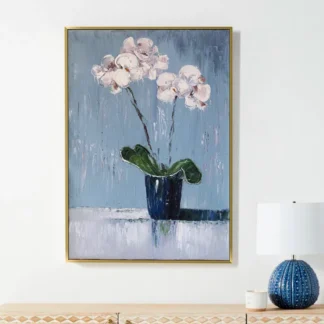 tranh sơn dầu hoa la tươi mới phòng khách hiện đại