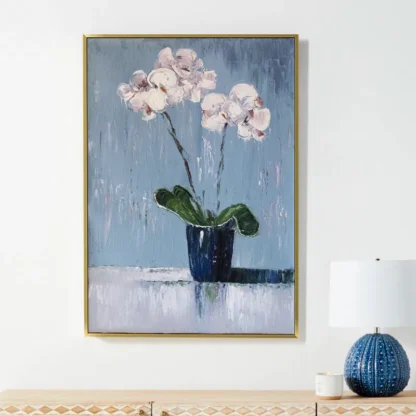 tranh sơn dầu hoa la tươi mới phòng khách hiện đại