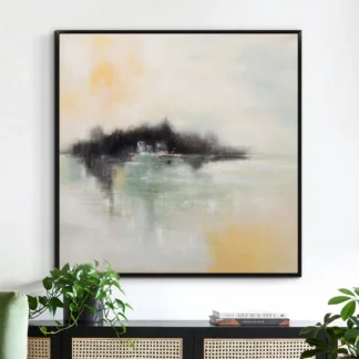 tranh sơn dầu ốc đảo phong cảnh trừu tượng