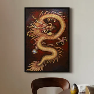 tranh sơn dầu rồng thịnh vượng