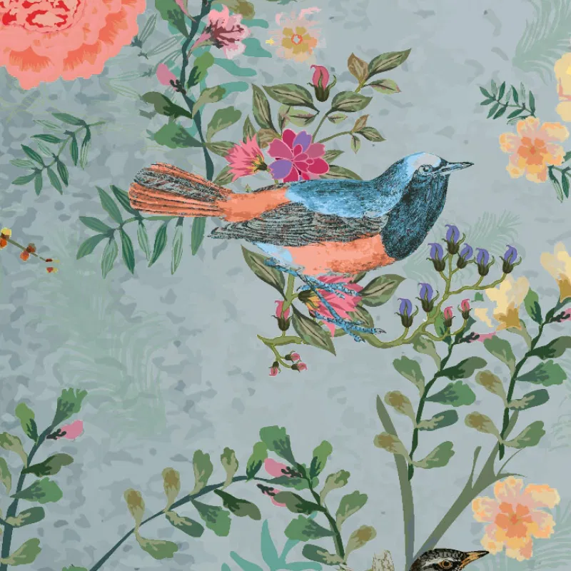 Bộ 2 tranh indochine Khúc hoa mẫu đơn 2 2