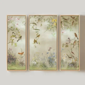 Bộ 3 tranh indochine Hòa điệu thiên nhiên - Whispering Garden