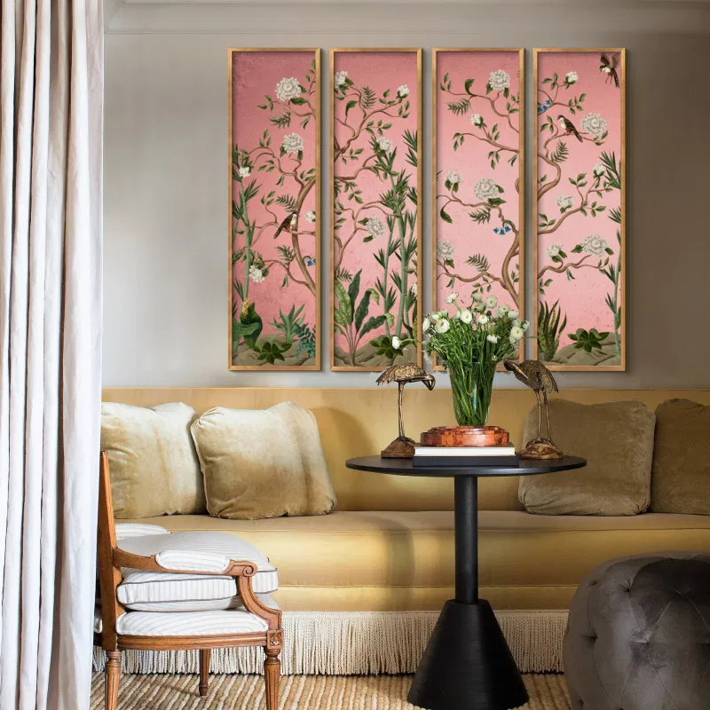 Bộ 4 tranh Indochine Hạ trong vườn đào 3