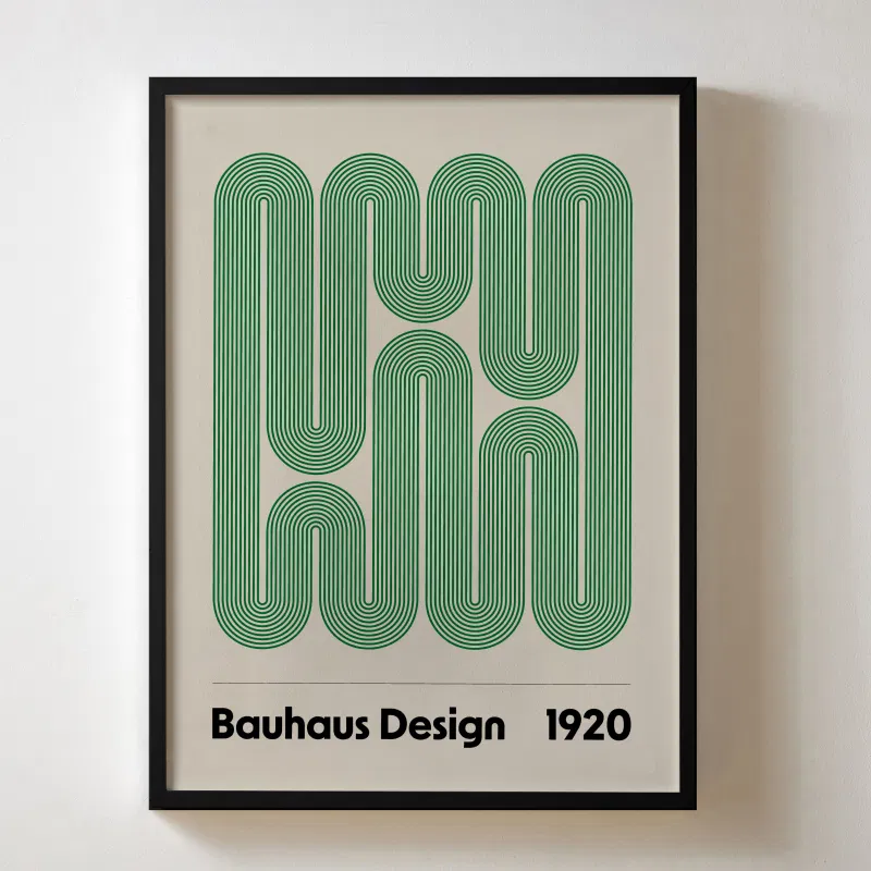 Tranh bauhaus Green Circuit