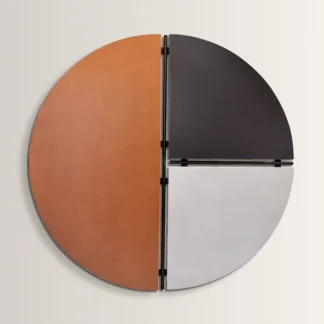 Tranh gỗ tròn ba màu đương đại 1