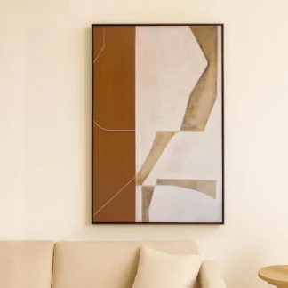 Balance - Tranh đương đại hình học nâu be vẽ tay