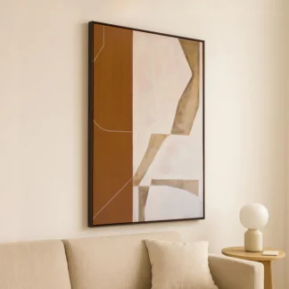 Balance - Tranh đương đại hình học nâu be vẽ tay