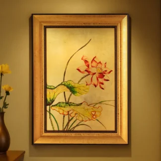 tranh hoa sen phòng thờ