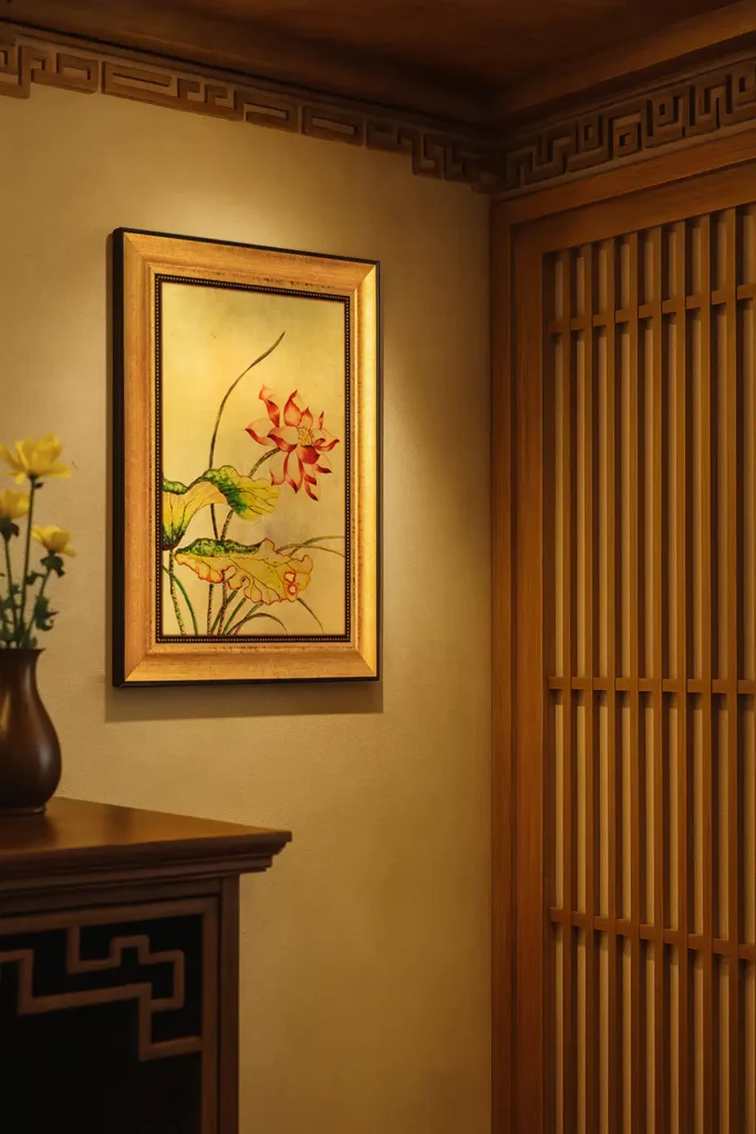 tranh treo phòng thờ hoa sen