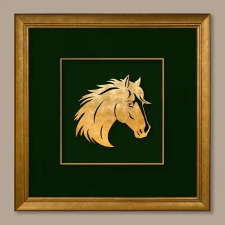 Vân Mã – Tranh Đầu Ngựa phong thái kiên đinh dát Vàng