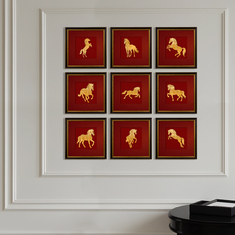 Cửu Mã 9 bức tranh quà tăng doanh nghiệp cao cấp phòng khách sảnh