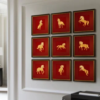 Cửu Mã bộ tranh quà tăng doanh nghiệp cao cấp trang trí nhà sang trọng