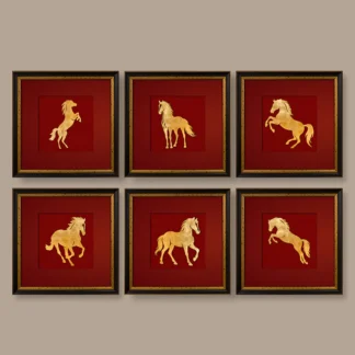 Lục mã bộ 6 tranh quà tặng đối tác cao cấp trang trí phòng khách