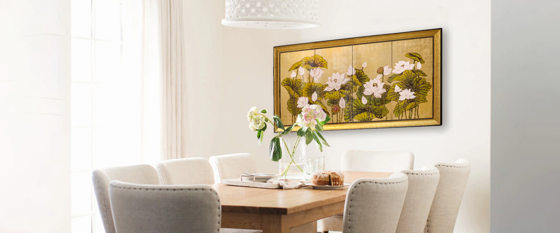 Tranh sơn mài hoa sen 
        width=