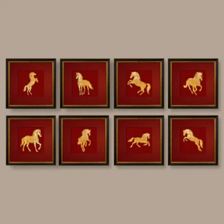 bộ 4 tranh bát mã quà tặgn tết phòng thuỷ