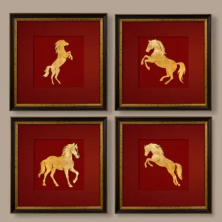 bộ 4 tranh tứ mã quà tặng tết doanh nghiệp số lượng lớn