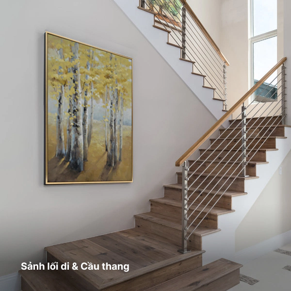 tranh treo sảnh lối đi cầu thang