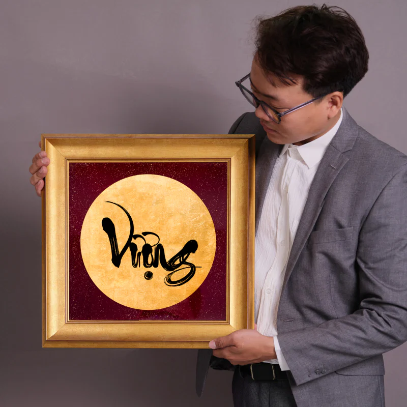 chữ vượng tranh quà tặng khai trương