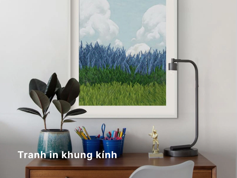 tranh in khung kính
