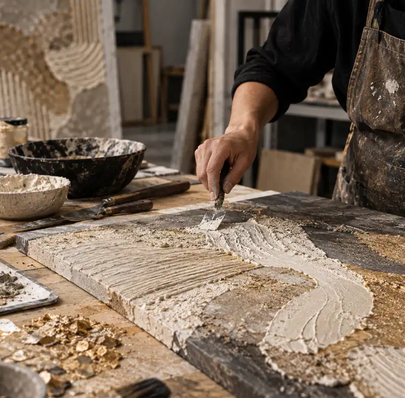 Quá trình thực hiện Texture Art và relief artwork