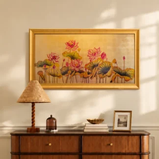 Tranh Hồng Liên Phú Quý – Tài Lộc Viên Mãn